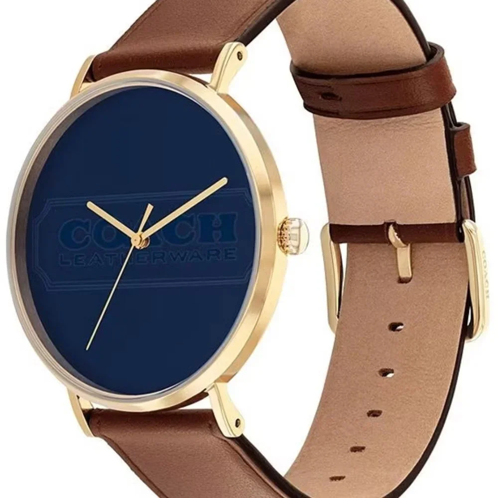 Coach Charles Saddle Leather Strap Watch 41mm